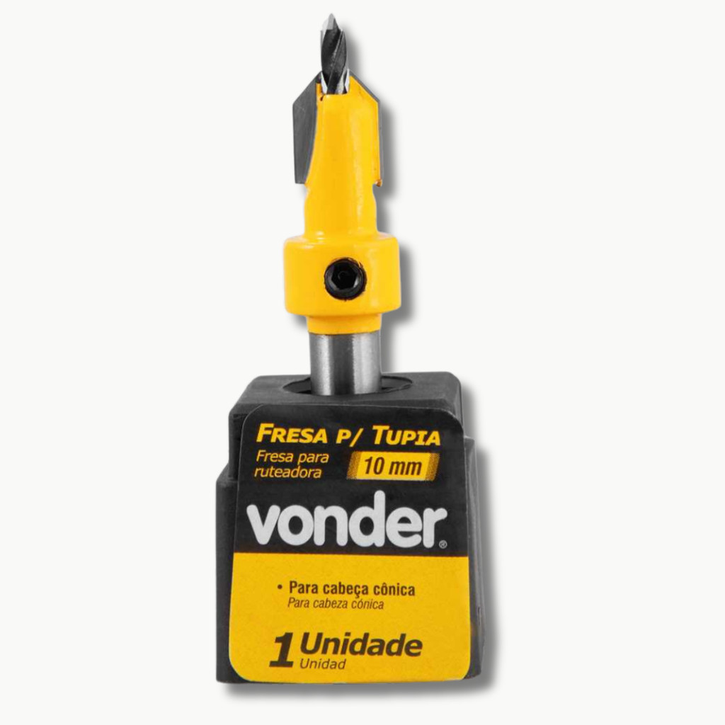 Fresa Cônica 10 mm Tupia – Metal Duro VONDER