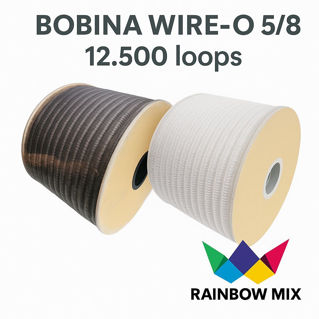 Bobina Wire-o 5/8"  - Passo 2x1 12.500 Anéis - 120 Folhas em Oferta na Shopee