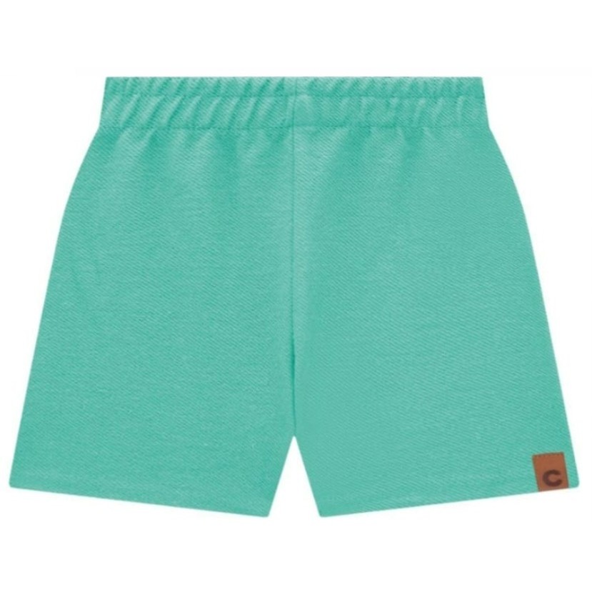 Bermuda Masculina Infantil Texturizada Em Moletinho Malwee Verde