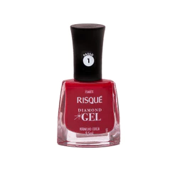 Esmalte Risqué Diamond Gel Vermelho Cereja Cremoso
