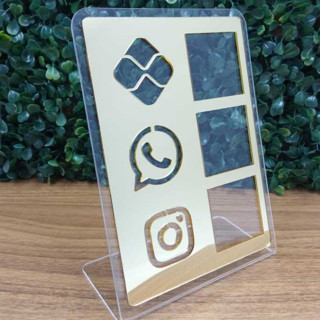 Placa Pix Display em Plastico PS Mesa Balcão PIX Zap Instagram Interativo em Oferta na Shopee