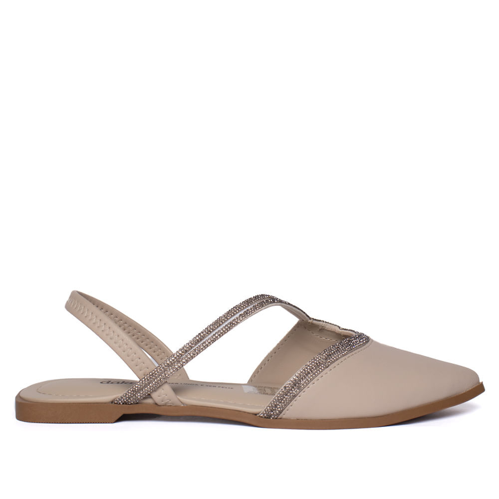 Mule Feminino Dakota Napa Strass Conforto Bege em Oferta na Shopee