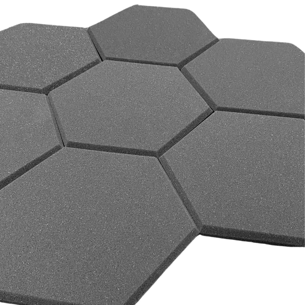 Kit 10 Espuma Acústica Colmeia Hexagonal 30x2cm p/ Estúdio de Música Podcast Gravação Decoração