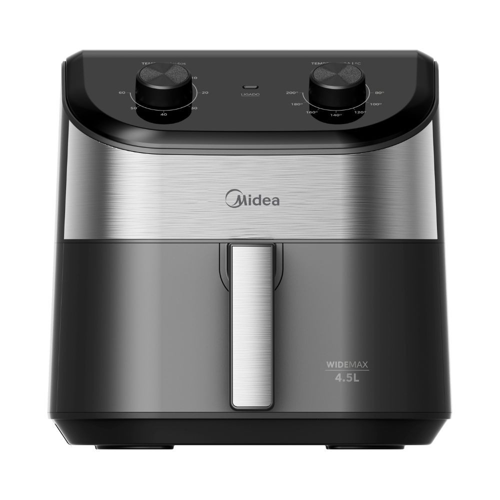 Fritadeira Air Fryer 4,5L Widemax Cyclone Preto e Inox Midea em Oferta na Shopee