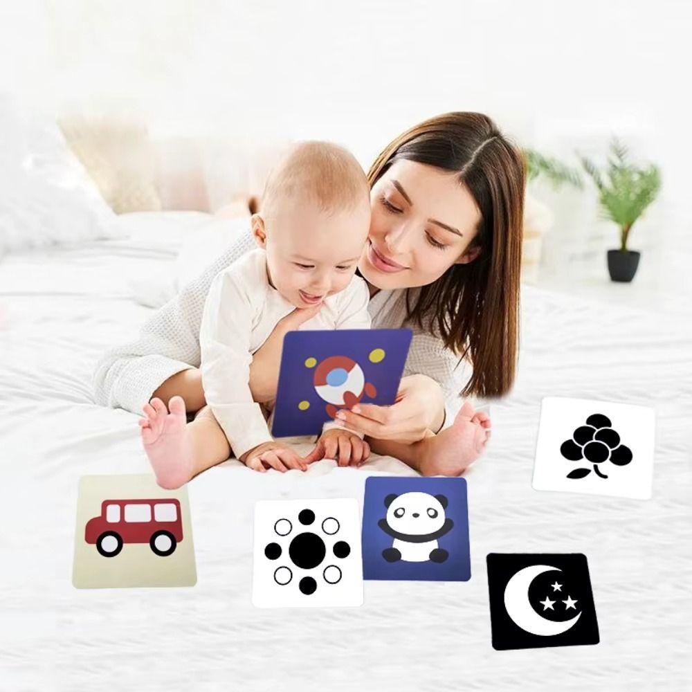 Cartões De Estimulação Visual Para Bebês, Flashcards Montessori De Alto Contraste - Presente de Natal
