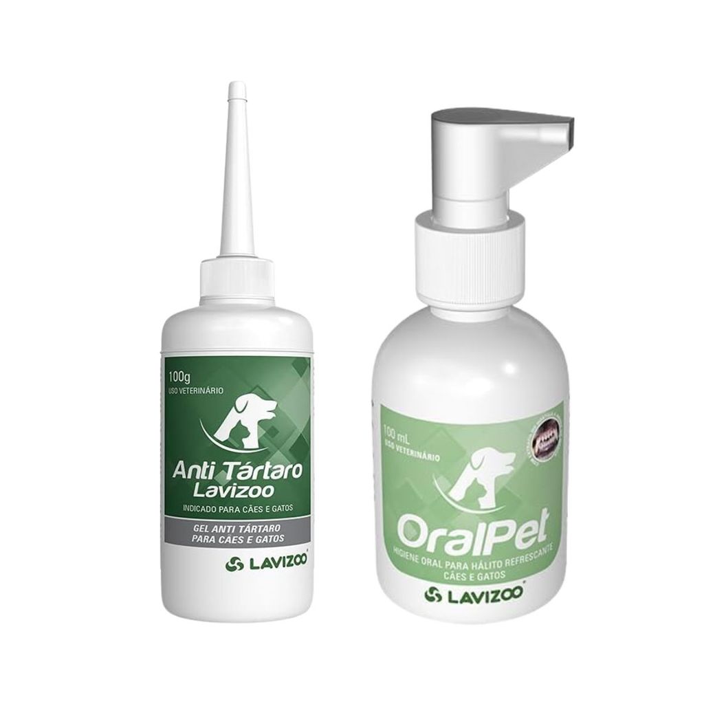 Kit Dental Lavizoo Para Cães e Gatos Anti Tártaro + Oralpet