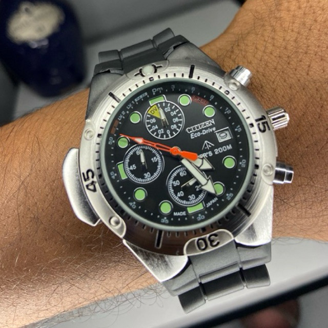 RELÓGIO MASCULINO AQUALAND PRO-MASTER ECO-DRIVE BJ2040 ESPORTIVO COM CAIXA