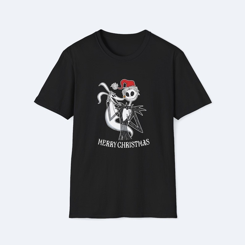 Bonito Camiseta Feminina Estilosa De Algodão Com Estampa Natalina De Jack Skellington, Do Filme O Estranho Mundo De Jack