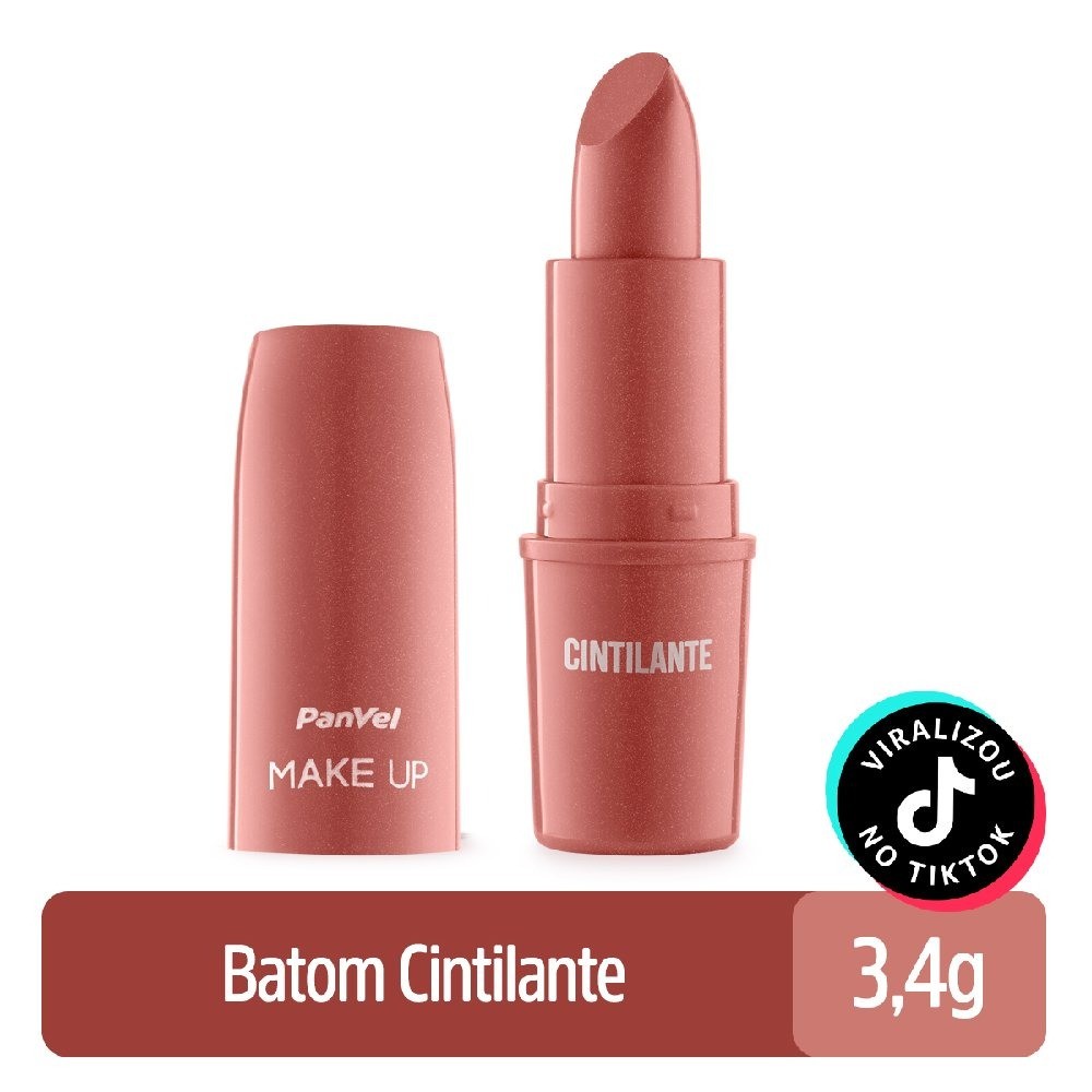 Batom Panvel Make Up Cintilante Rosa Candy em Oferta na Shopee