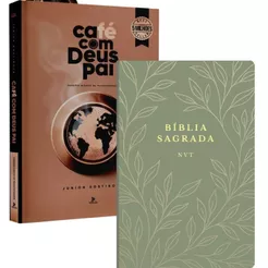 Café com Deus Pai | Porções Diárias de Transformação + Bíblia Sagrada | NVT | Floral Verde