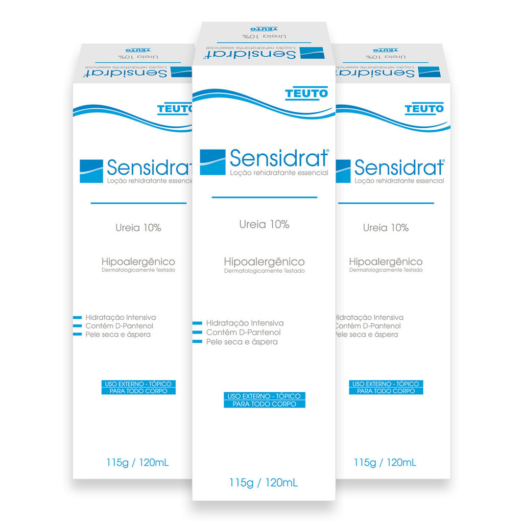 Kit 3 Und Loção Reidratante Sensidrat Ureia 10% 120ml em Oferta na Shopee