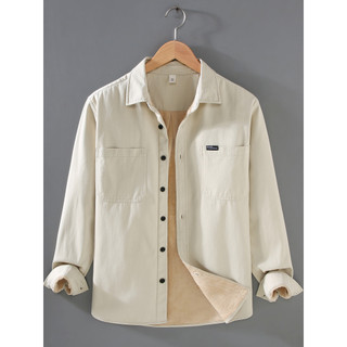 Americano Casual forro de lã engrossado macacão camisa masculina jaqueta 2025 outono inverno novo estilo puro algodão qu