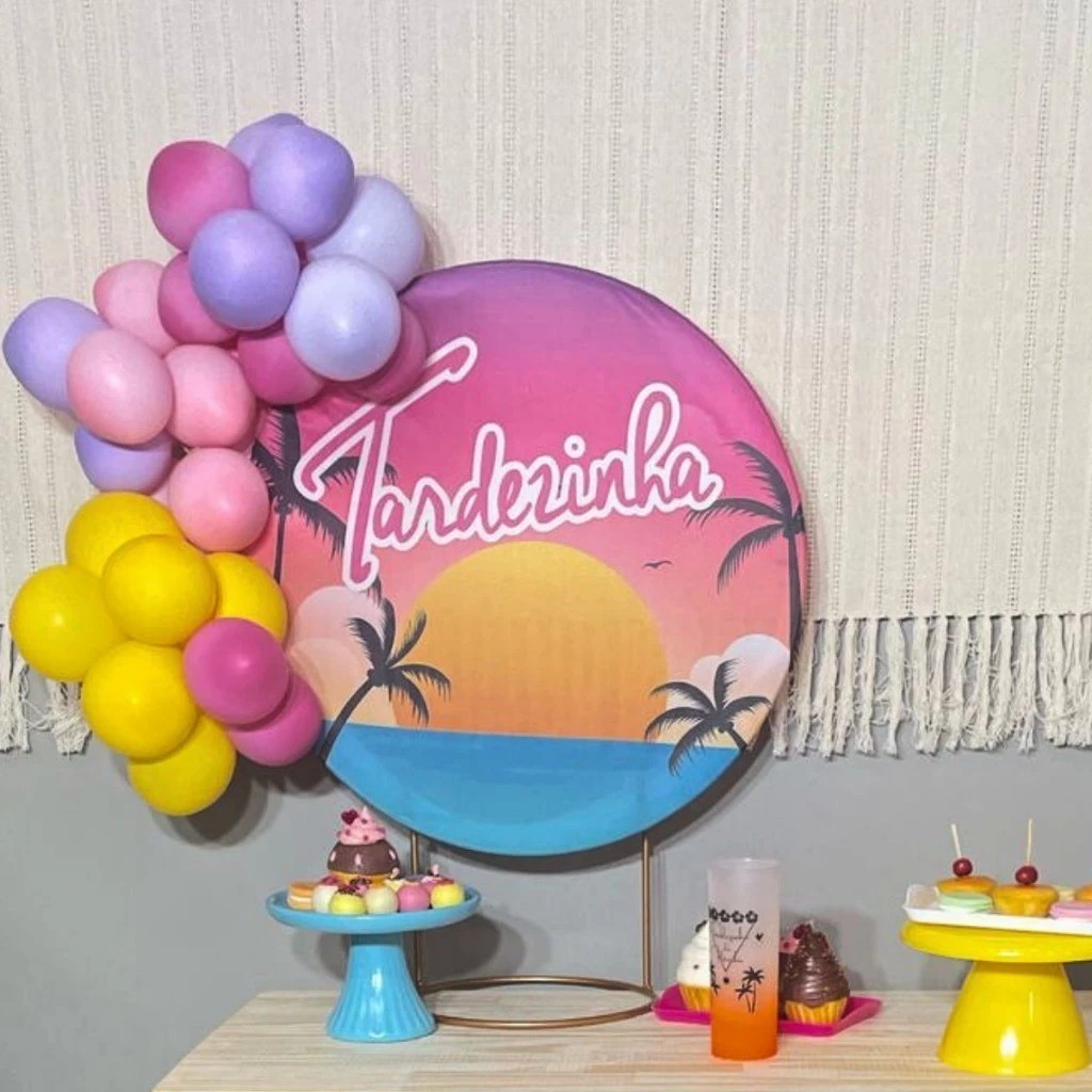 Mini Arco de Mesa Redondo Dourado Enfeite Bexiga Painéis Festa Pintura Eletrostática