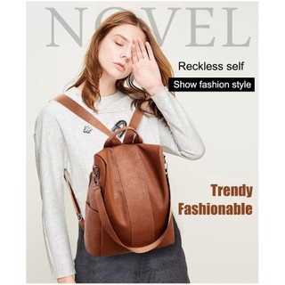 Mochila feminina elegante e confortável em couro PU