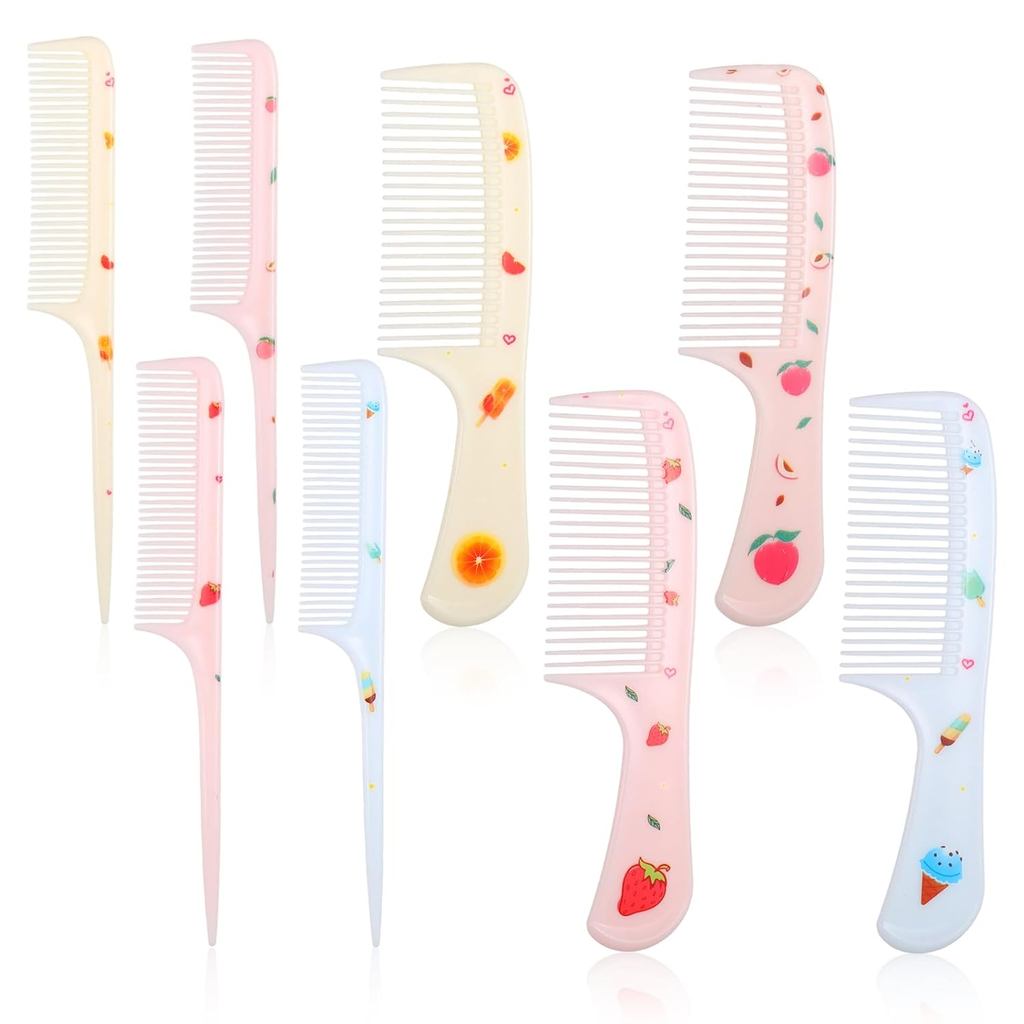 Conjunto de 8 pentes de cabelo para bebês, conjunto de pentes fofos para crianças, pente de viagem para crianças, mini p