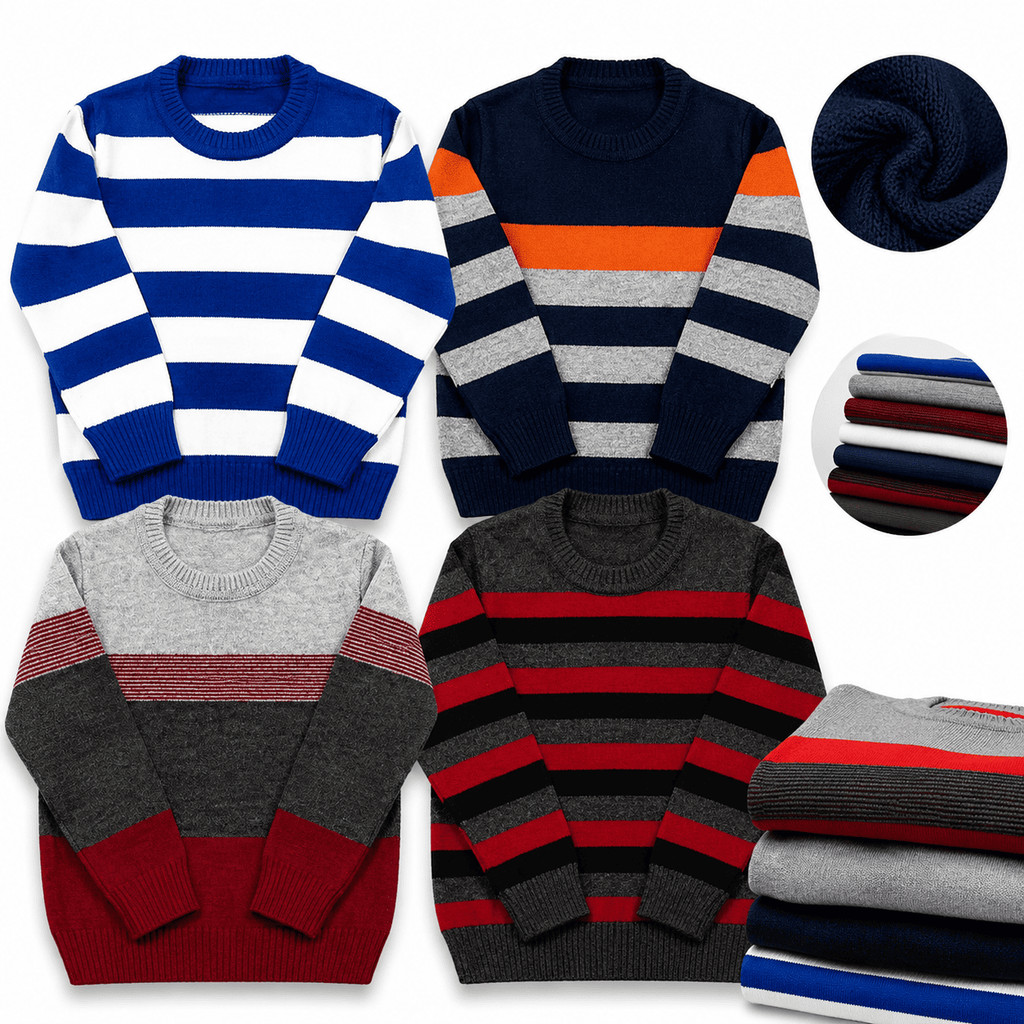 Kit 2 Ou 3 Suéter Infantil Tricô Menino Masculino Tamanho 1 Ao 8 Cores Variadas Quentinho