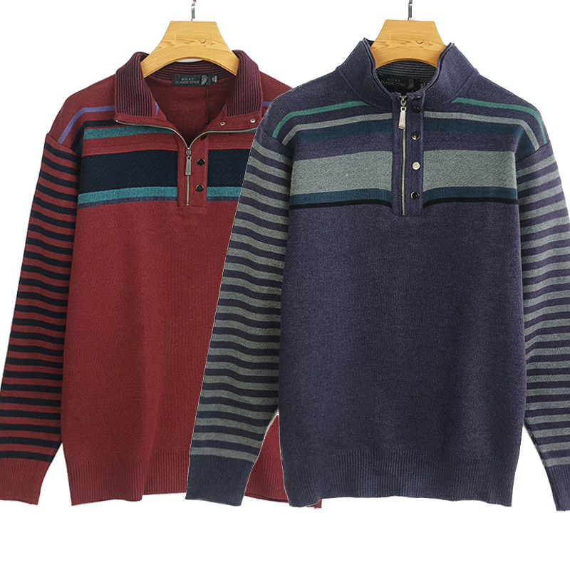 Camisola pai roupas de inverno camisola masculina em torno do pescoço roupas quentes engrossado roupas masculinas de mei