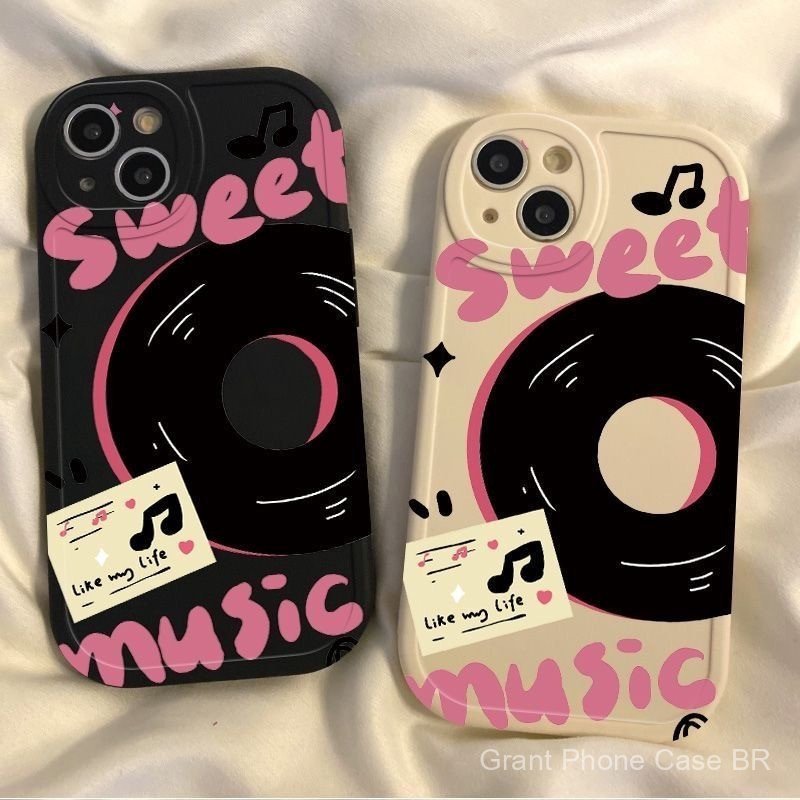Capa Protetora Minimalista com Design de Disco de Vinil para Samsung A73 A71 A55 A54 A53 A52 A52S A51 A50 A35 A33 A32 A3