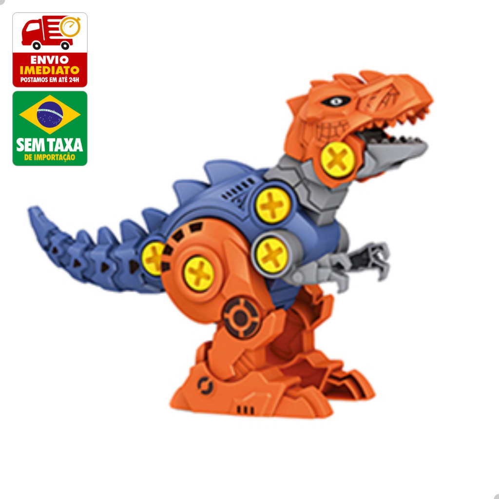 Brinquedo Dinossauro Didático Monta e Desmonta Robô Infantil Educativo Com Chave WellKids