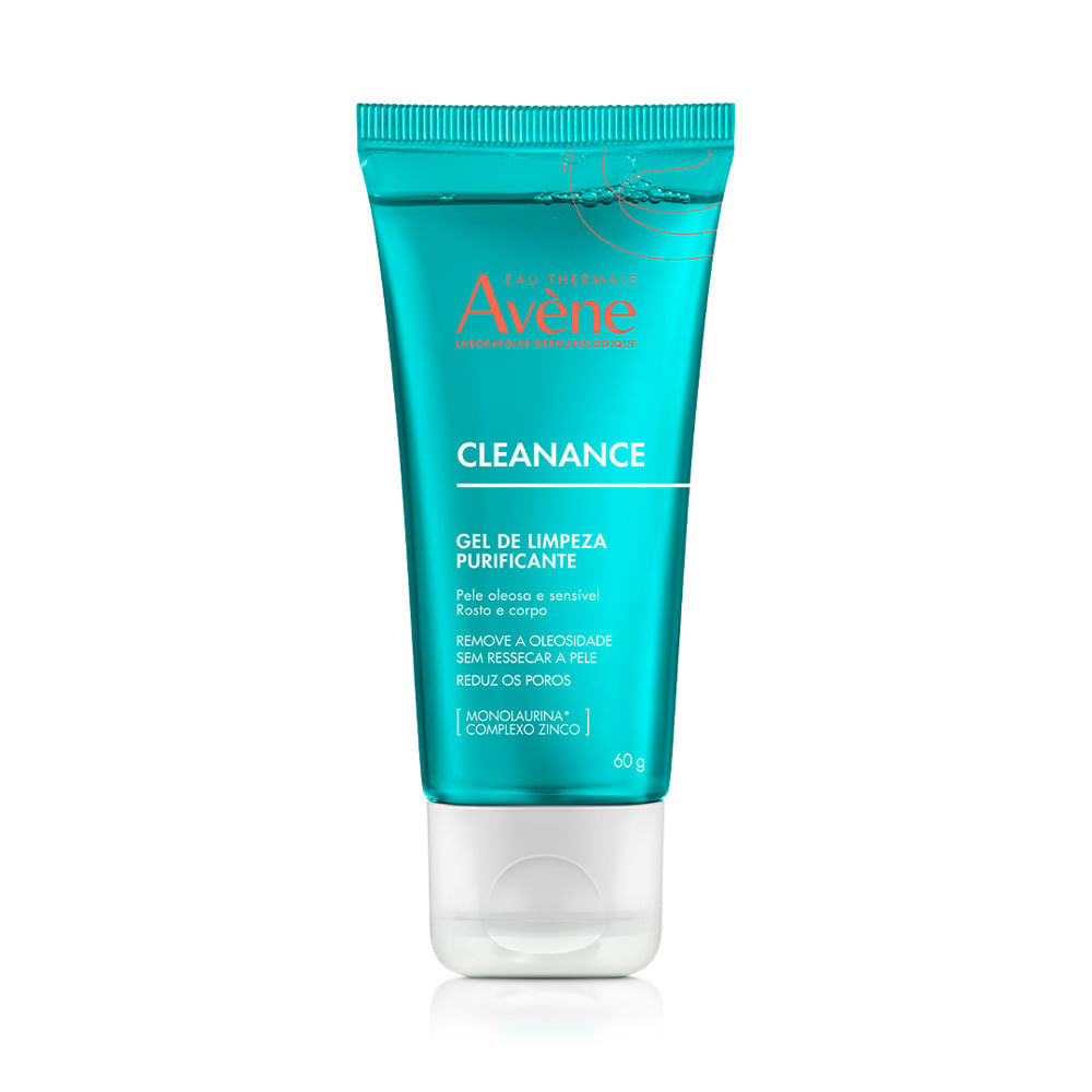 Cleanance Avène Gel de Limpeza Purificante Pele Oleosa e Sensível Corpo e Rosto 60g