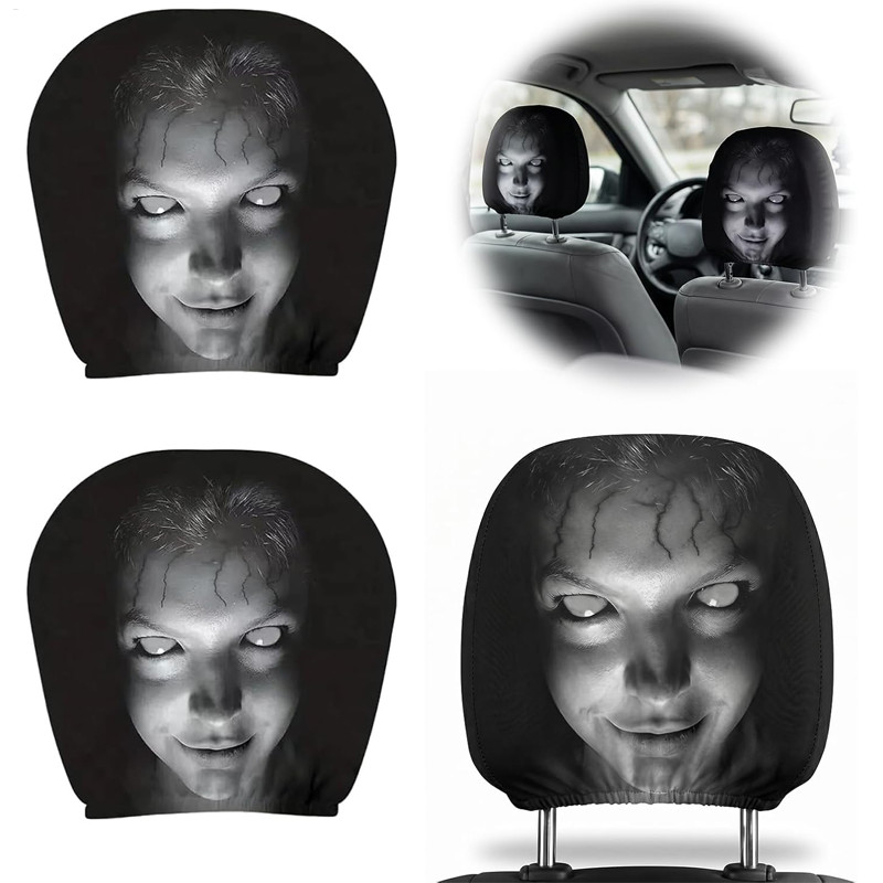 Capas Para Encosto De Cabeça De Carro , Elásticas Macias Com Impressão De Rosto Engraçado Assento Dianteiro phdbr