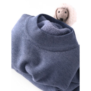 Suéter masculino forro de lã engrossado outono inverno quente malhas masculinas de uma peça de lã meia gola alta cor sól