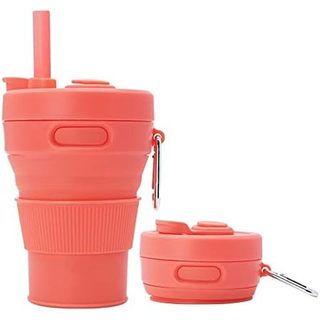 Caneca De Café De Silicone Copos Dobráveis Para Acampamento Viagem Dobrável Com Canudo Portáteis Reutilizáveis Caminhada