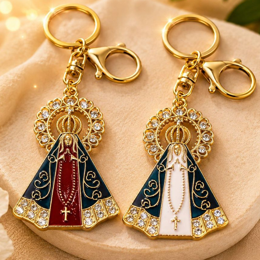 Chaveiro Nossa Senhora Aparecida Mosquete e Strass - PROMOÇÃO