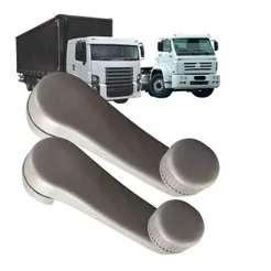 PAR MANIVELA VIDRO MANUAL PARA VOLKSWAGEN TRACTOR E CONSTELLATION CINZA - AMBOS LADOS ATEMIS