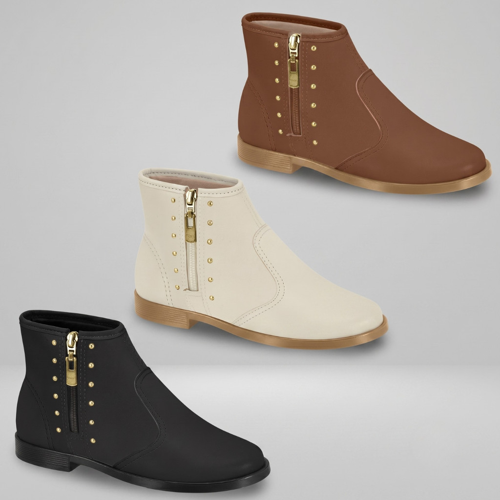 Bota Cano Curto Molekinha Infantil Menina Tachas Estilo Moda Inverno