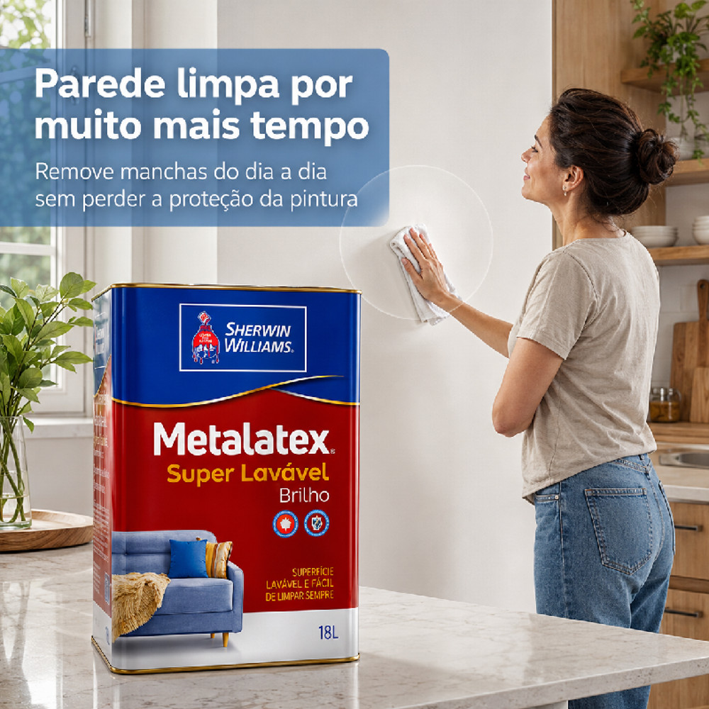 Tinta Acrílica Metalatex Super Lavável Brilho 18L Sherwin-Williams · foto 2