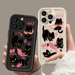 Capinha Capa Para Samsung A03 A04 A05 A12 A13 A15 A23 A32 A35 A50 A52 A71 A72 Silicone À Prova de Choque Estampa de gato