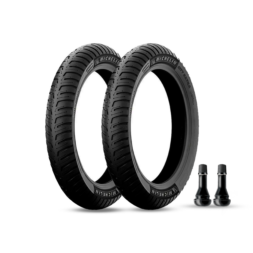 Kit Pneus Michelin 80/100-18 +100/90-18 + 2 Válvulas