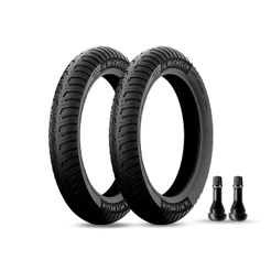 Kit Pneus Michelin 80/100-18 + 100/90-18 + 2 Válvulas