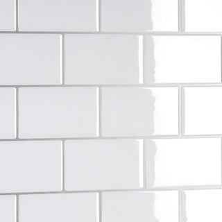CRE8TIVE 4 Folhas de Azulejos Brancos Tipo Subway Autoadesivos para Cozinha 12"x12" Revestimento 3D Autoadesivo para Par