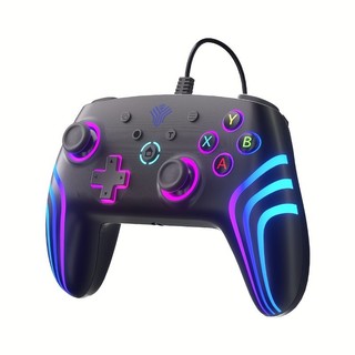 Gamepad com fio USB adequado para XB360, adequado para PC, computador Steam, P4 com função de vibração com iluminação RG