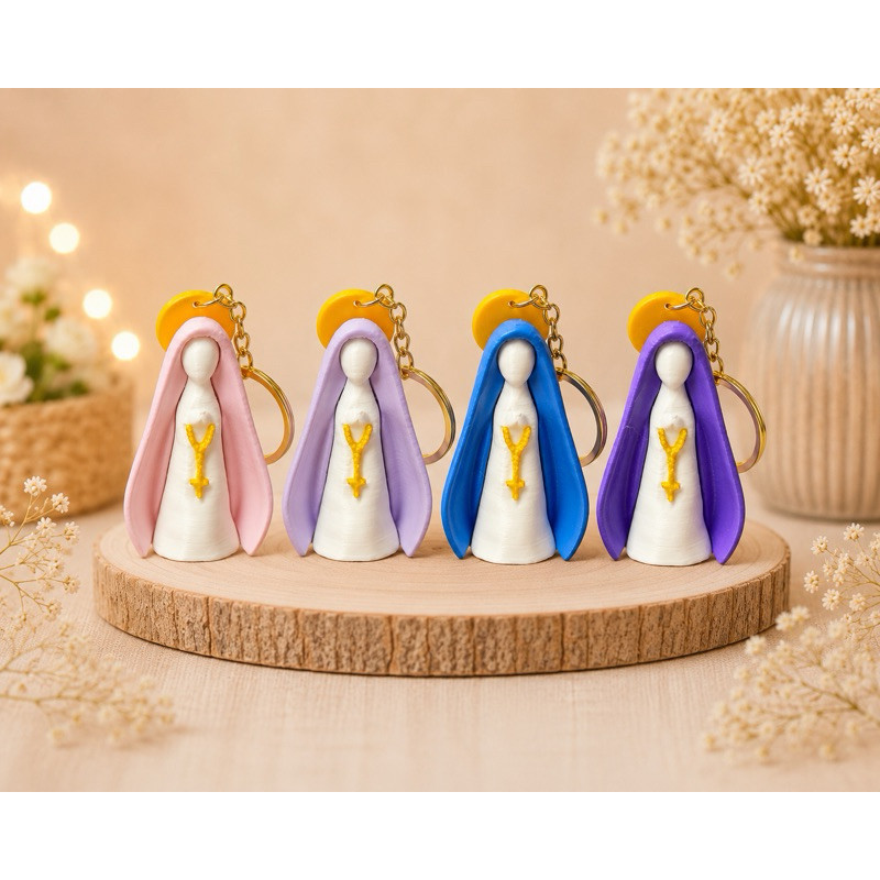 Chaveiro Nossa Senhora 3D Imagem Religiosa Decoração Católica Oratório Presente Fé
