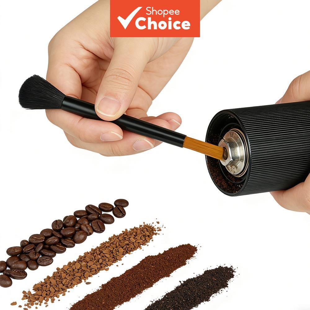 Escova De Limpeza Preta De Ponta Dupla , Moedor De Pó De Café , Máquina Expresso Barista , 1 2 Peças