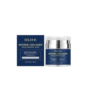 Creme Facial de Retinol e Colágeno com Ácido Hialurônico, Hidratante Diário para uma Pele com Aparência Mais Suave, Fórm
