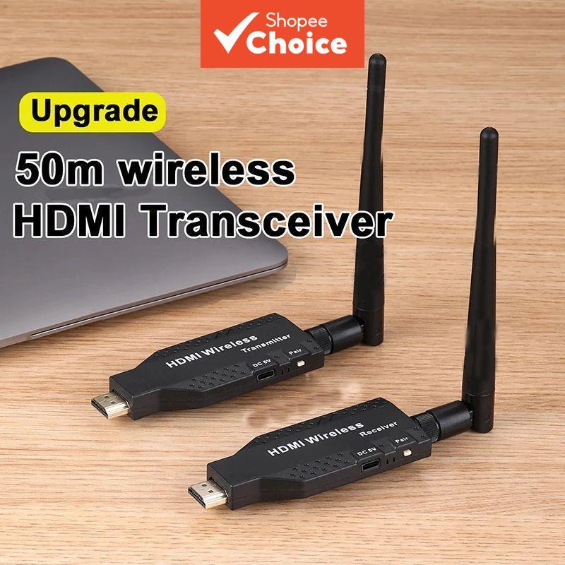 Transmissor E Receptor De Vídeo HDMI Sem Fio 50M Extensor 1080P-Adaptador De Espelhamento De Tela Para Câmera PC TV Proj