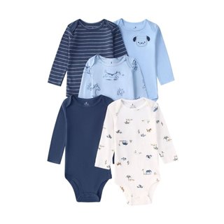 Conjunto de cinco peças de roupas infantis para primavera e outono,Carter's triangular de manga longa para bebês JQEQ NI