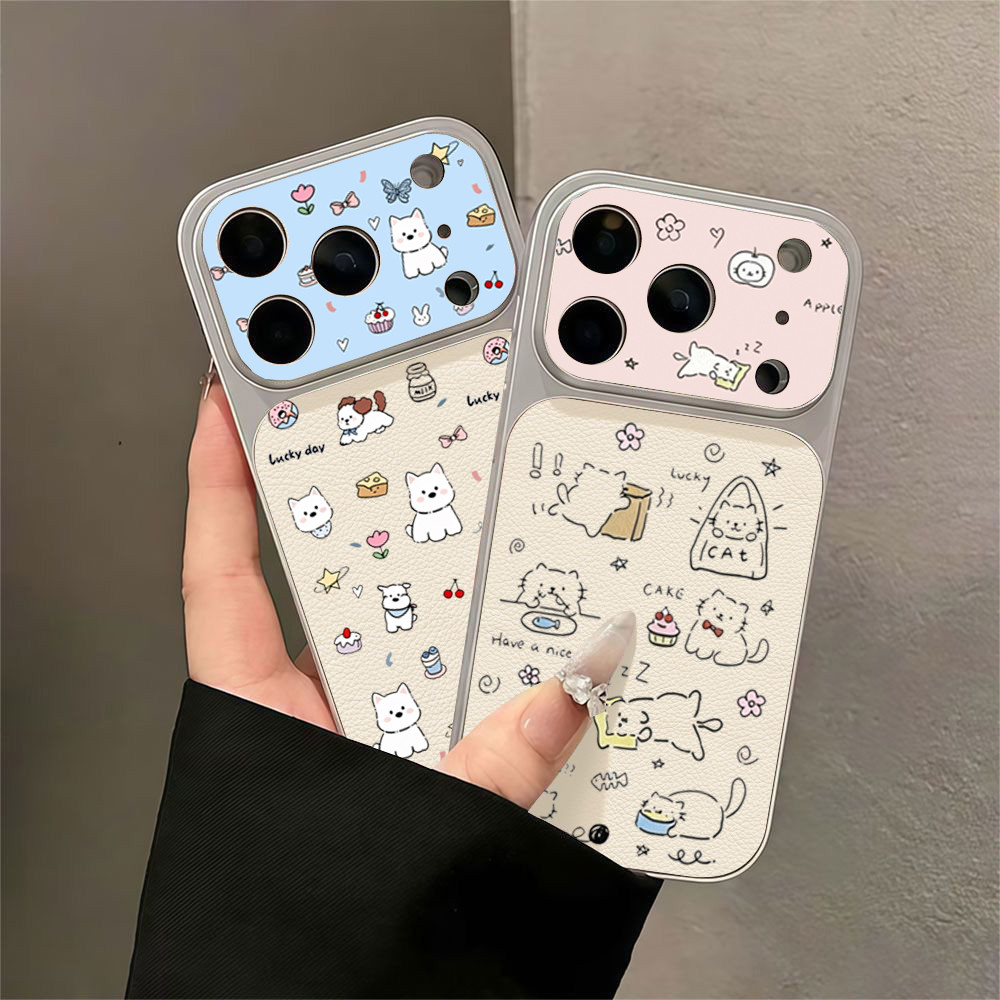 Capa De Couro Sintético Para Cachorro Fofo Samsung Galaxy A07 A17 A27 A57 A37 A16 A06 A56 A36 A26 A15 A55 A35 A25 A05 S 