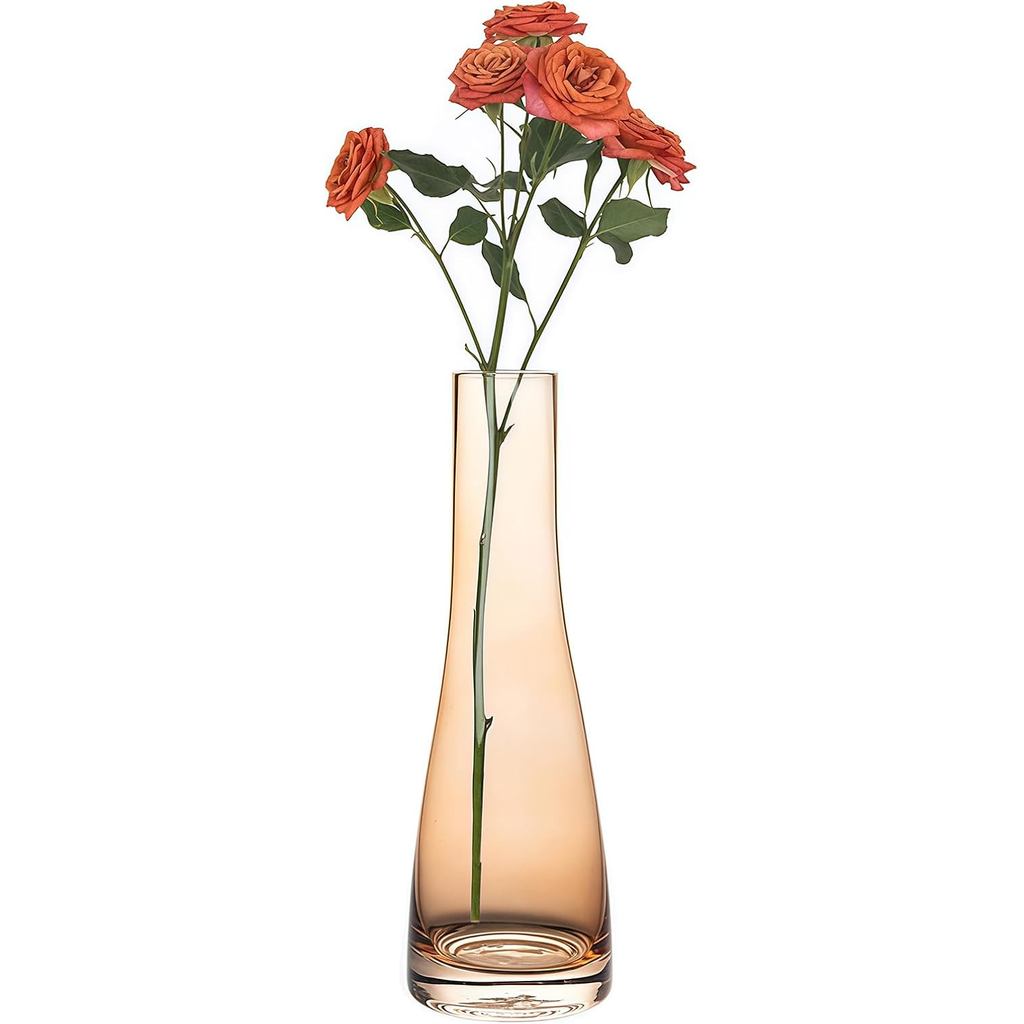 Vaso de Vidro para Flor Única, Feito à Mão, Pequeno Decorativo para Flores, Vasos para Haste Única, Mini Vaso Flora