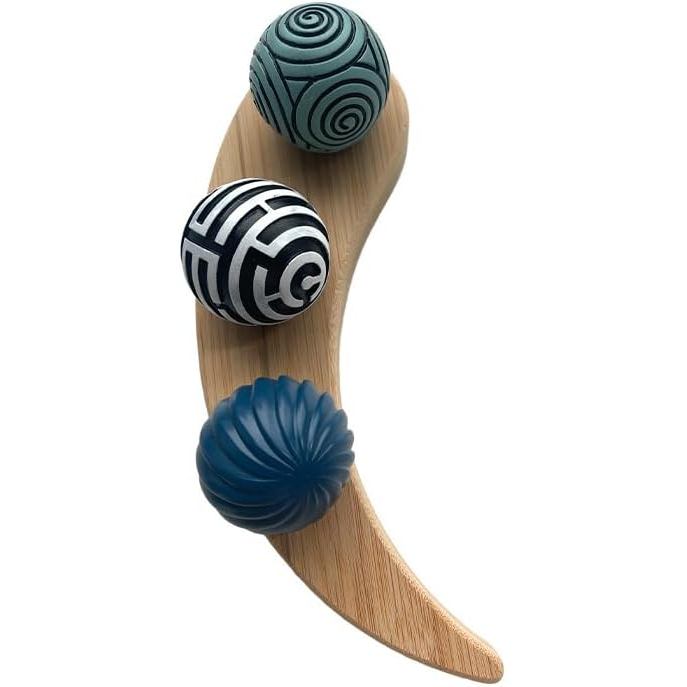 Imagem Kit de Jardim Zen, Bola de Areia para Meditação com Bandeja de Bambu, Ornamento para Mesa de Chá, Mini Bola Redonda, Bri