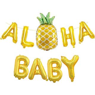 Faixa de Boas-Vindas para Bebê, Guirlanda de Abacaxi, Decorações de Balões para Chá de Bebê Havaiano, Decorações para Fe