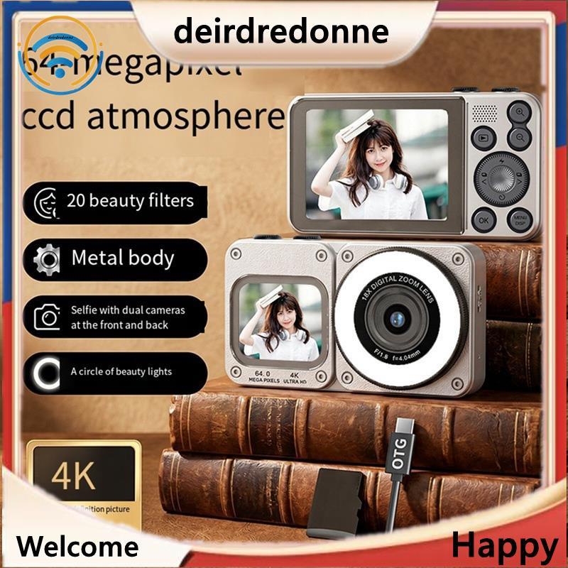 Câmera Digital CCD De Tela Dupla 4K 64MP De Vlogging Com Foco Automático Zoom 18X Fotografia De Vídeo A