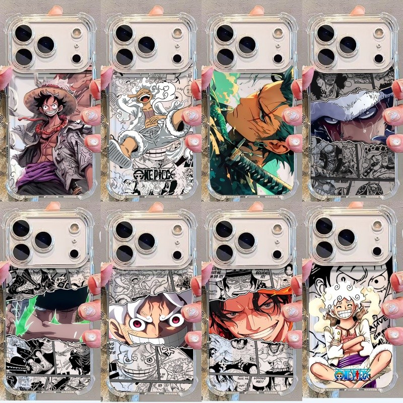 Capa Para Samsung Galaxy A27 A57 A37 A17 A56 A55 A07 5G Anime Uma Peça Nica Luffy Zoro Chopper Claro À Prova De Choque D