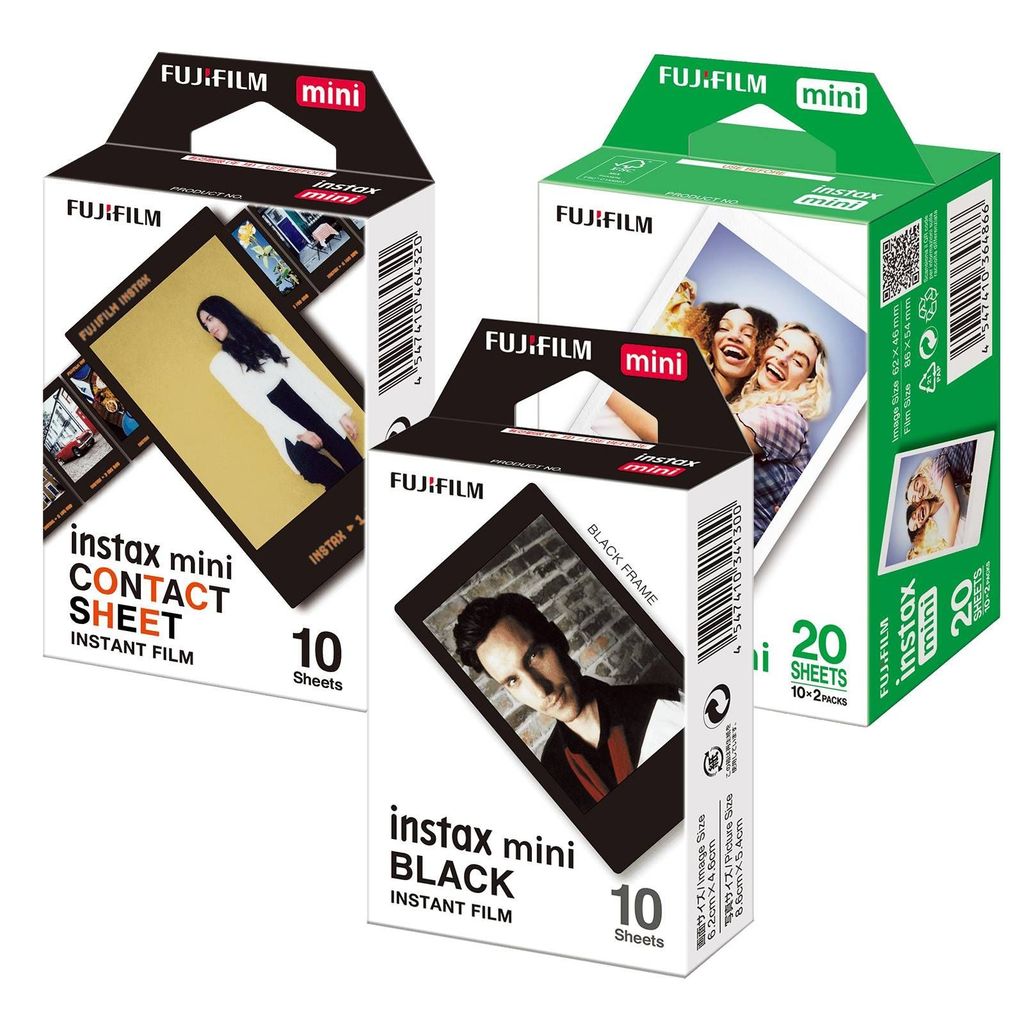 Kit Filme Instax Mini Black Tons 40 Fotos Fujifilm Black, Contact Sheet E Branco