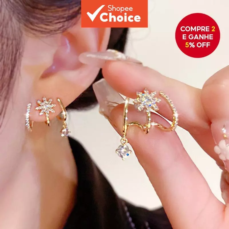 ✨ Brincos Dourados em Forma de Estrela!