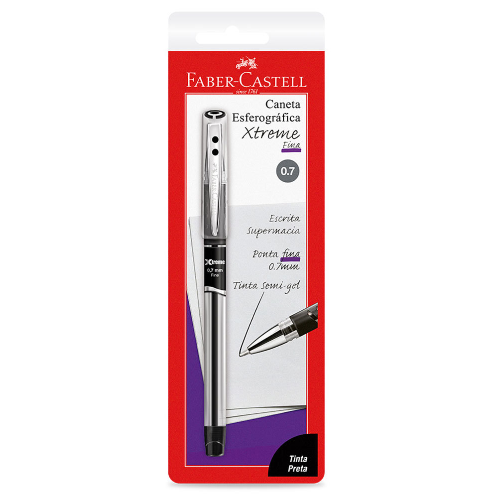 Caneta esferográfica 0.7 Xtreme Preta SM/XT07PR.N/240124 com 1 unidade Faber-Castell